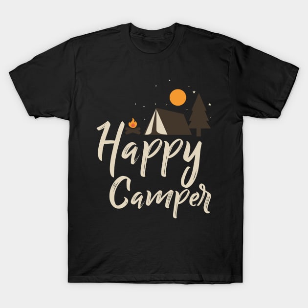 Happy Camper Shirt Boyfriend Tee Gift For Camper Camping Shirt Mom Tee Shirt Best Friend Gift Birthday Gift for Mom RV Shirt Summer Shirts T-Shirt by johnii1422